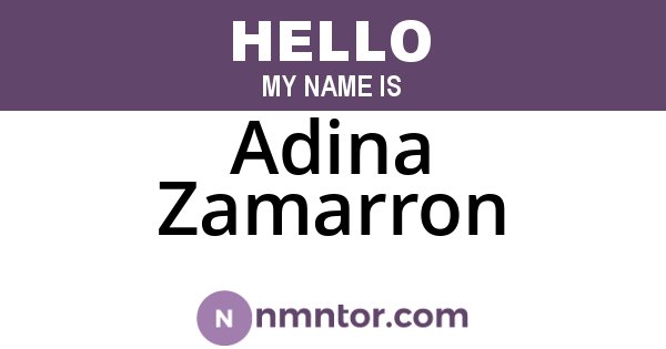Adina Zamarron