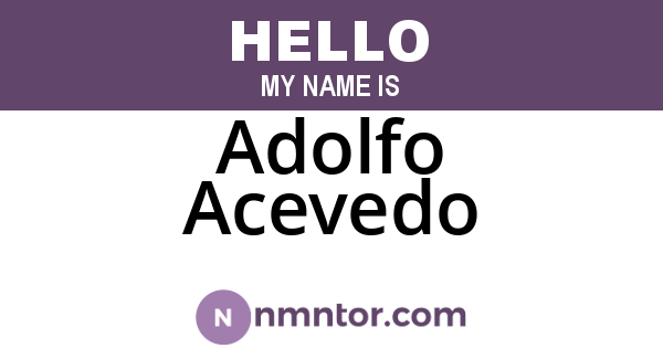 Adolfo Acevedo