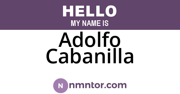 Adolfo Cabanilla