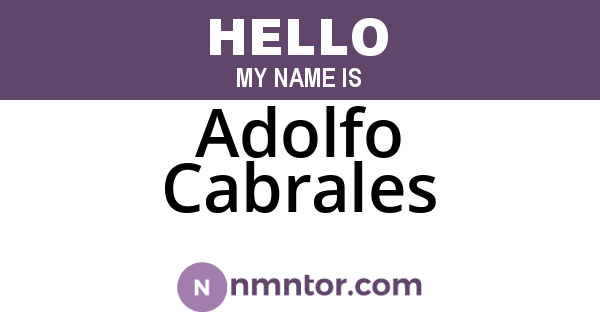 Adolfo Cabrales
