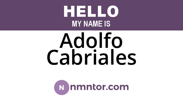 Adolfo Cabriales