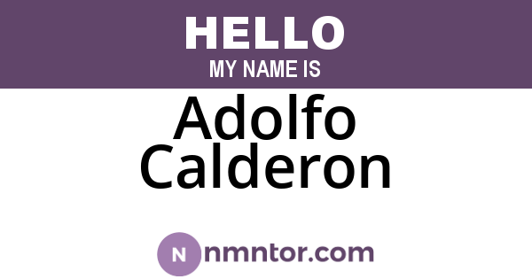 Adolfo Calderon