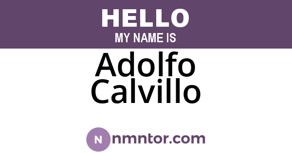 Adolfo Calvillo