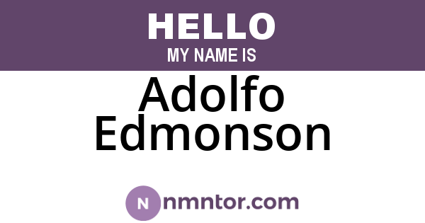 Adolfo Edmonson