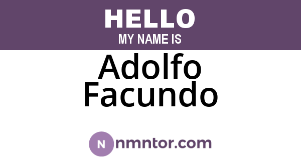 Adolfo Facundo