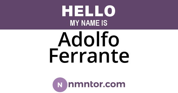 Adolfo Ferrante