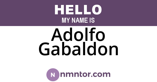 Adolfo Gabaldon