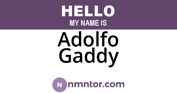Adolfo Gaddy