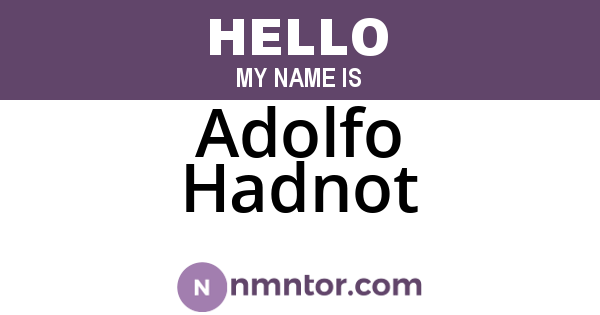 Adolfo Hadnot