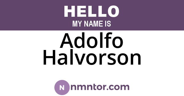 Adolfo Halvorson
