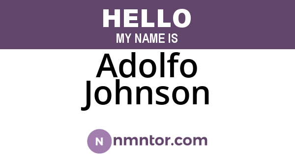 Adolfo Johnson