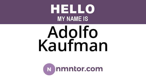 Adolfo Kaufman