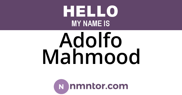 Adolfo Mahmood