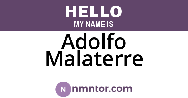 Adolfo Malaterre