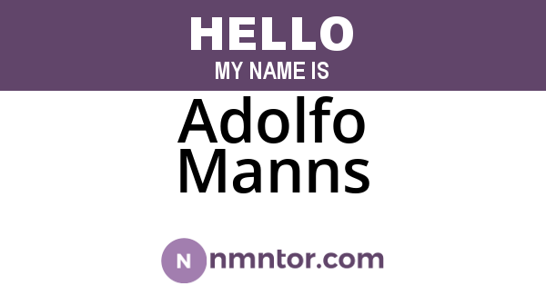Adolfo Manns