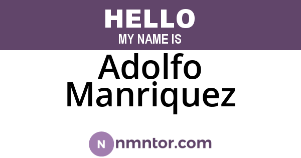 Adolfo Manriquez