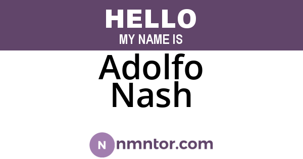 Adolfo Nash