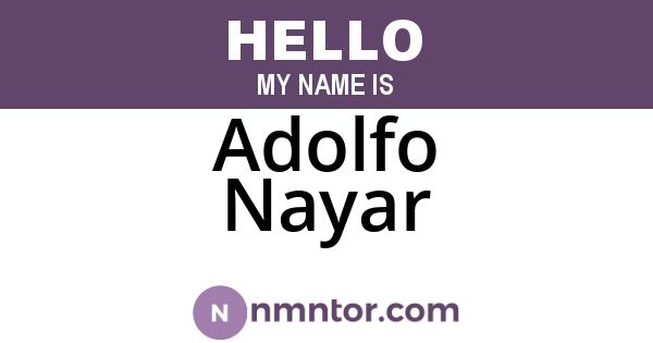 Adolfo Nayar