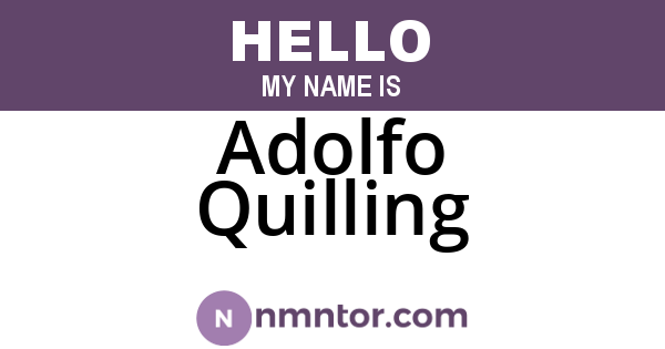 Adolfo Quilling
