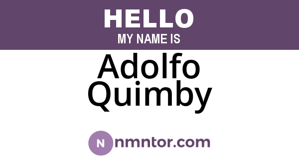 Adolfo Quimby