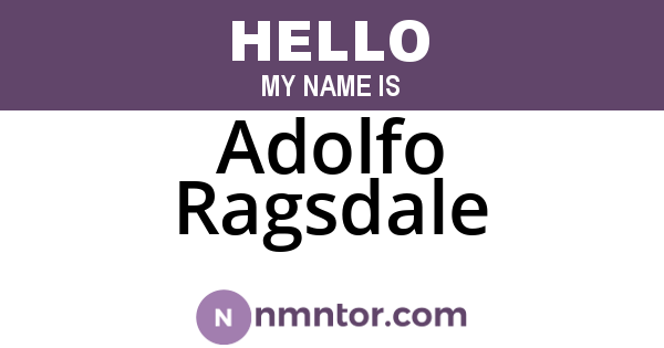 Adolfo Ragsdale