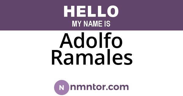 Adolfo Ramales