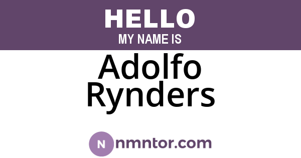 Adolfo Rynders