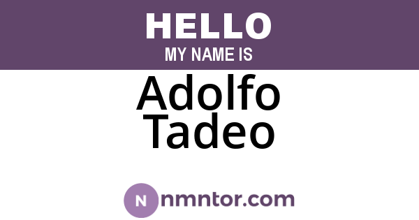 Adolfo Tadeo