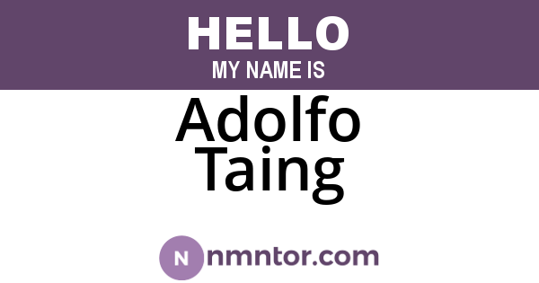 Adolfo Taing