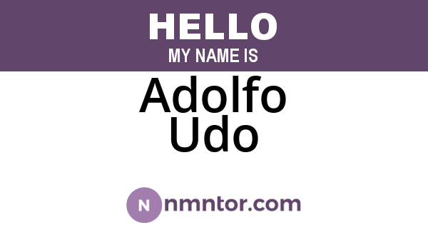 Adolfo Udo