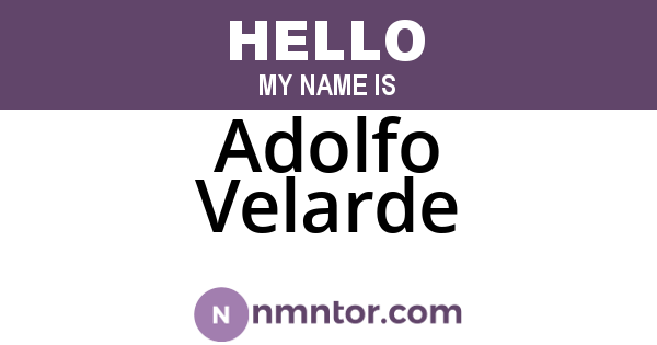 Adolfo Velarde