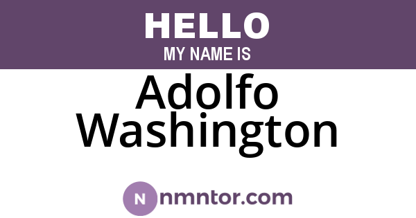 Adolfo Washington