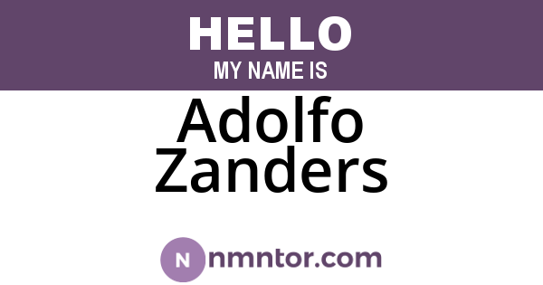 Adolfo Zanders