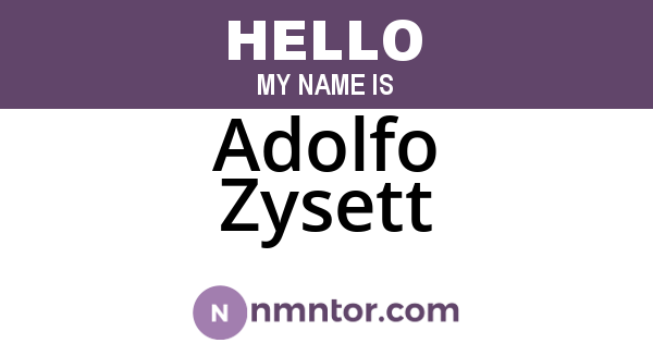 Adolfo Zysett