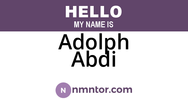 Adolph Abdi