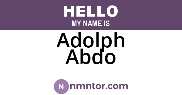 Adolph Abdo