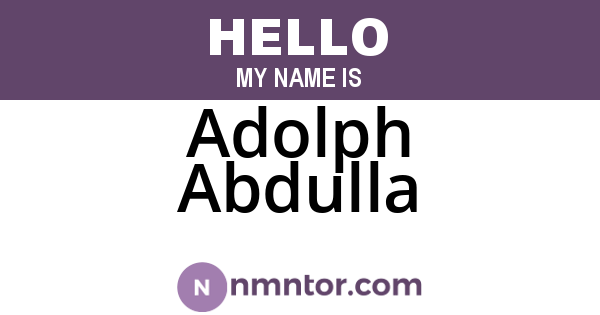Adolph Abdulla
