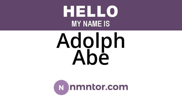 Adolph Abe