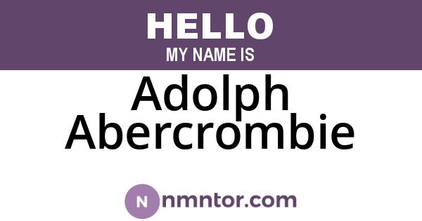Adolph Abercrombie