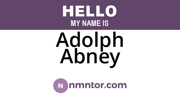 Adolph Abney