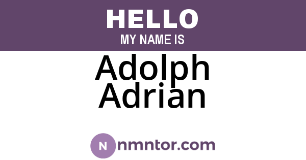 Adolph Adrian