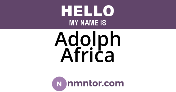 Adolph Africa