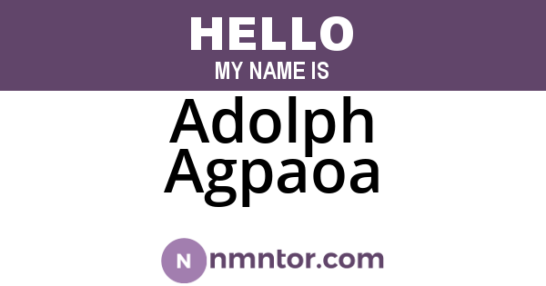 Adolph Agpaoa