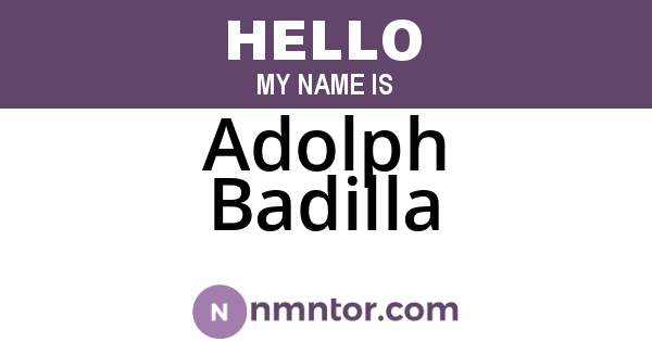 Adolph Badilla