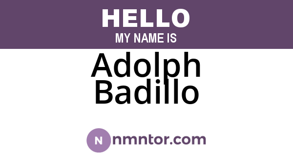 Adolph Badillo