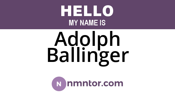 Adolph Ballinger