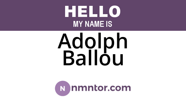 Adolph Ballou
