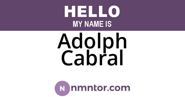 Adolph Cabral