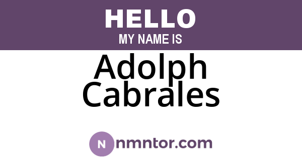 Adolph Cabrales