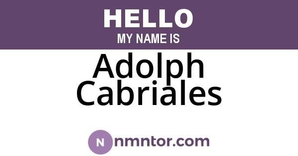 Adolph Cabriales